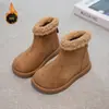 Botas de Nieve para Niñas 2026 Color Camel con Felpa Gruesa Cálidas Suela Gruesa Antideslizantes Invierno Casual Versátiles Cómodas Botas para Niños