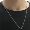 Colar com Pingente Cubo Harajuku para Homens e Mulheres, Colar Hip-Hop em Aço Titânio, Estilo Minimalista, Corrente de Suéter de Moda Personalizada para Venda por Atacado