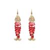 Pendientes de borlas de concha tejidos a mano de estilo europeo y americano, pendientes de pez vintage, pendientes de animales ZA, suministro transfronterizo al por mayor