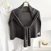 Novo Cachecol de Tricô Liso com Xale de Lã para Mulheres, Protetor de Pescoço Versátil para Salas com Ar Condicionado no Verão, Aquecedor de Pescoço para Roupa Externa