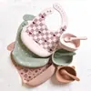 Conjunto de Alimentação de Silicone para Bebê, Tigela de Alimentação à Prova d'Água, Garfo e Colher Macios, Resistente a Altas Temperaturas, Atacado Dropshipping