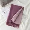 Bufanda Gruesa de Alta Calidad para Mujer, Exportación Coreana Otoño e Invierno, Nuevo Chal Largo de Doble Cara con Bloques de Color, Bufanda Cálida para el Cuello para Mujer