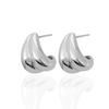 Aretes Europeos y Americanos Ins Simples Versátiles de Metal en Forma de C de Doble Capa Diseño Nicho Aretes de Botón Dorados de Alto Nivel