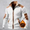 Ins2025 Otoño e Invierno Europeo y Americano Transfronterizo Nuevo Chaqueta Casual de Cremallera con Forro Polar de Textura de Combinación de Colores para Hombre
