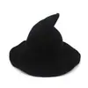 Sombrero de Bruja Puntiagudo de Halloween, Plegable, Estilo Hip-Hop, Suministro Transfronterizo Europeo y Americano, Sombrero de Mago de Gasa de Algodón Hip-Hop, Venta al por mayor del fabricante