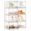 Caja de almacenamiento de cosméticos transfronteriza, almacenamiento transparente de acrílico tipo cajón para medicamentos y papelería, almacenamiento de escritorio apilable