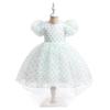 AliExpress Novo Vestido Infantil Princesa Vestido Manga Bufante Bolinhas Chiffon Cauda de Pomba Vestido de Casamento Florista Vestido de Noite