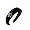 Novo outono e inverno preto floco de neve hairpin feminino franja clipe lateral cocar simples headband all-match headband senhoras