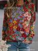 Comercio exterior transfronterizo 2024 otoño e invierno nuevo Amazon TEMU popular para mujer suéter con estampado floral 3D para mujer