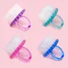 Nuevo Cepillo Redondo con Anillo de Purpurina para Uñas, Cepillo de Plástico Multifuncional para Limpieza de Uñas y Eliminación de Polvo, Cepillo de Uñas Suave con Mango Corto