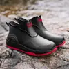Botas de Chuva de Moda Transfronteiriças para Homens, Sapatos de Água Confortáveis para Exterior de Cano Curto, Sapatos de Borracha Versáteis Antiderrapantes para Cozinha, Sapatos Impermeáveis para Lavagem de Carros