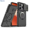 Funda para Teléfono Adecuada para Redmi Note15 Pro Xiaomi 14t Soporte con Ventana Deslizante Cubierta Protectora Mate Anticaídas