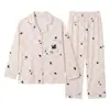 Pijama Novo para Meninas 2026, Algodão Puro, Estilo Primavera e Outono, Roupa de Casa Infantil para Meninas, Conjunto Doce de Manga Longa, Pode Ser Usado Fora