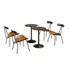 Conjunto de Mesa e Cadeiras de Lazer em Ferro, Uma Mesa e Duas Cadeiras, para Áreas de Reunião, Cadeira de Sofá Individual, Restaurante, Estilo Industrial Retrô
