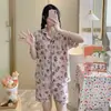 2026 Pijama de Color Sólido para Mujer Verano Algodón Nube Gasa Manga Corta Estilo Japonés Lindo Ropa de Casa para Verano