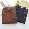 Coleção Primavera 2026: Cardigan Feminino Loose de Camisa com Manga Longa, Dupla Camada, Floral Pequeno, Estilo Artístico - Atacado