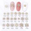 Manicura Navideña de Invierno Copo de Nieve Adornos de Diamantes Oro y Plata Uñas Uñas Diamante DIY Aleación Pequeños Adornos de Copo de Nieve Manicura