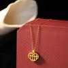 Collar de Oro 5G para Mujer Lujo Ligero Nicho Cadena de Lana Corazón de Durazno Rosa Cadena Clavícula Rico Lingote de Oro 99 Pies Colgante Joyería de Oro