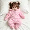 Kids Tales Amazon en Otoño/Invierno Bebé Coral Fleece Oso Mameluco Bolsa Bolso Pies Grueso Liebre Ropa