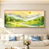 Pintura Decorativa de Amanecer sobre el Este para Fondo de Sofá, Minimalista Moderno Agua Corriente Atrae Riqueza, Pintura de Pared para Sala de Estar, Pintura de Paisaje de Alta Gama que Atrae Riqueza