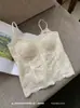 W6100 # Camisola de tela cepillada con línea de hueso estilo francés, colección otoño/invierno, con copas fijas y almohadillas de sujetador integradas, un top interior sexy de encaje