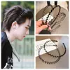 Diadema Negra de Metal para Hombre para Lavarse la Cara, Accesorio Invisible para el Cabello para Deportes, Diadema de Aire Antideslizante, Pinza para el Cabello para Hombre