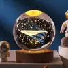 Atacado do Fabricante Sistema Solar Galáxia Lua Luz Noturna Luminosa Bola de Cristal Gravada a Laser 3D Presente de Aniversário