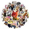 52 Piezas de Pegatinas de Película Brillante de Dibujos Animados de Zootopia Pegatinas para Maleta Pegatinas para Computadora Motocicleta Pegatinas para Taza de Agua