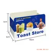 Caixa de Embalagem para Sanduíche de Ovo Torrado Espesso, Tendência Atacado, Caixa de Papel para Levar Estilo Coreano, Caixa de Papel para Hambúrguer Takeaway