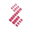 Uñas Postizas Desmontables Color Sólido Simple Forma Cuadrada Corta Ojo de Gato Gradiente Rojo Rosa