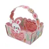 Canasta de Regalo Portátil Temática de Pascua, Estilo Conejo y Pollito, Empaque de Canasta de Dulces para Regalo de Fiesta Infantil