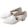Sapatos de Trabalho Femininos Novos para o Outono de 2026, com Solado Macio, Salto Bloco, Slip-On, Sapatos de Couro para Escritório, Profissionais, Leves, Sapatos para Mães, Sapatos de Salto Baixo