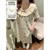 Pijama de Verano Suelto de Manga Corta para Mujer con Almohadillas Integradas en el Pecho, Lindo Moño de Dibujos Animados, Talla Grande Ropa de Casa que Se Puede Usar Afuera