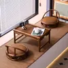 Mesa de Café de Bambú Tatami, Mesa Pequeña Sencilla para Ventana de Mirador, Mesa Pequeña de Té Estilo Japonés, Mesa de Piso, Mesa Baja Estilo Zen, Juego de Mesa y Silla Retro