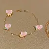 Pulsera Flor Rombo de Circonita Bañada en Oro Real de 24 Quilates Pulsera Versátil de Moda para Ropa de Trabajo Lujo Accesible Joyería de Alta Gama para Mujeres