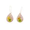 Pendientes coreanos de gota de pegamento con flores secas geométricas, pendientes de personalidad y temperamento de alto nivel, pendientes transfronterizos de rosa, pendientes al por mayor