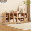 Estantería de Madera Maciza Estante de Almacenamiento de Piso Integrado Inclinado a la Pared Sala de Estar Bolsa para Libros Armario Guardería Armario de Rejilla para Niños Estantería para el Hogar