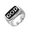 Accesorios para explosivos transfronterizos acero inoxidable 316 moda europea y americana anillo cruzado anillo hombres punk acero de titanio palabra