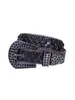 Cinto de Strass Transfronteiriço com Inlays de Diamante Coloridos, Cinto de Couro para Homens e Mulheres, Acessórios Punk de Liga de Alta Qualidade para Jeans Atacado