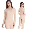 Pijama para Meninas Outono Lã Fina Cor Sólida Gola Redonda Camada Base Conjunto de Roupas de Outono Tamanho Grande Roupas de Casa Pijama Quente