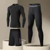 Conjunto de Mallas de Nuevo Estilo para Hombres, Ropa para Correr y Entrenamiento de Fitness, Ropa Térmica Deportiva, Pantalones Interiores de Alta Elasticidad, Conjunto para Montañismo