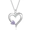 Collar de Plata de Ley S925 Europeo y Americano de Gama Alta con Doce Piedras del Zodiaco, Temperamento Corazón para Mujer, Collar con Sentido de Diseño de Nicho