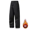 Calça Casual Masculina com Forro de Lã, Quente de Inverno Espessada Estilo Coreano Tamanho Grande Reta Calça de Moletom
