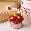 Cesta de flores tejida a mano transfronteriza, exquisita decoración de escritorio para plantas en maceta, un regalo para amigos