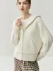 760g Estilo Grueso ~ Chaqueta de Cachemira Holgada y Delgada para Mujer con Capucha y Cremallera Nuevo Cárdigan de Punto Otoño e Invierno 2025