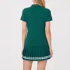 Conjunto Deportivo Transfronterizo de Tacto Desnudo para Tenis para Mujer, Camiseta Polo de Manga Corta Ajustada, Ropa de Entrenamiento de Bádminton y Fitness, Falda Corta, Verano