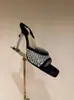Sandálias de Salto Alto Quadradas com Strass Estilo Novo 2026 para Mulheres, Salto Fino, Bico Aberto, Modernas e Versáteis, Adequadas para Casamentos e Banquetes