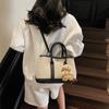 Bolsa de ombro feminina casual, simples, portátil, nova, primavera de 2025, bolsa tote, bolsa transversal