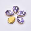Venta al por mayor de fábrica borde de cesta de flores de fondo dorado gota de agua vidrio costura a mano taladro tocado diy accesorios para el cabello accesorios para zapatos Pedrería