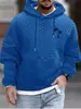 Nueva Chaqueta Casual de Otoño para Hombre Talla Grande Jacquard con Capucha Cordones Manga Larga Sudadera Tejida Versión Holgada para Hombre